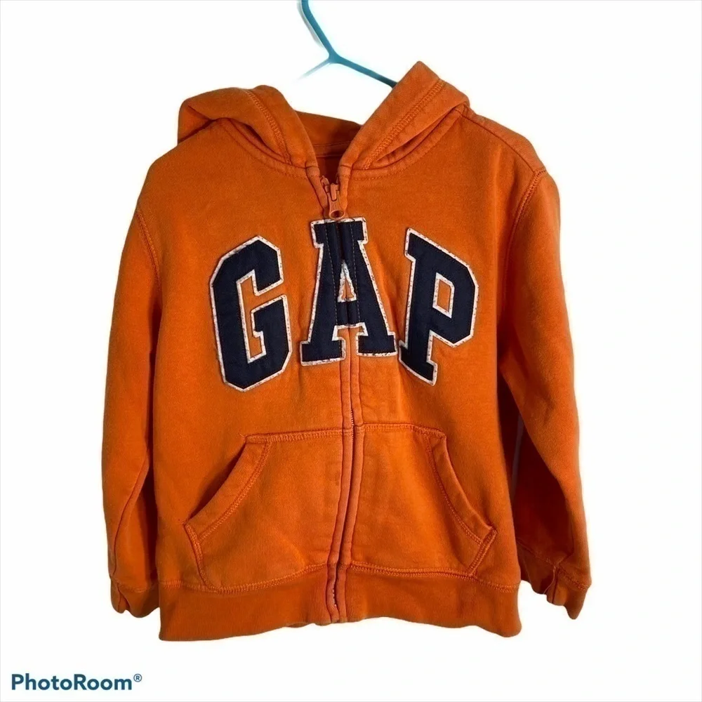 Gap Hooded Sweatshirt Sz 5 Kids Orange Boy